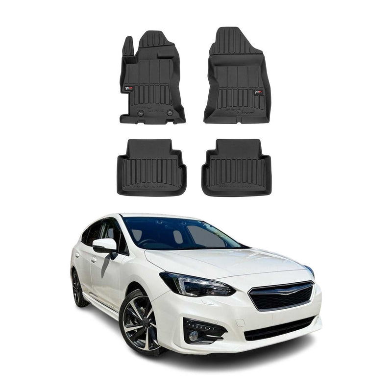OMAC Tapis de sol en caoutchouc pour Subaru Impreza XV 2017-2023 Noir Premium