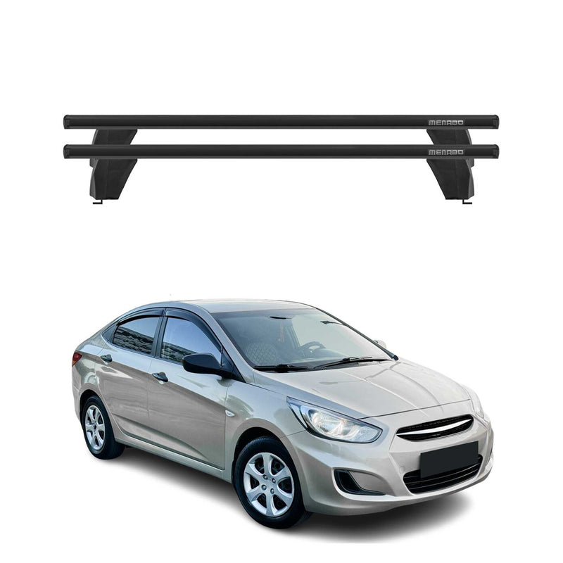 Barres de toit Transversales pour Hyundai Accent IV HB 2011-2018 Alu Noir 2x