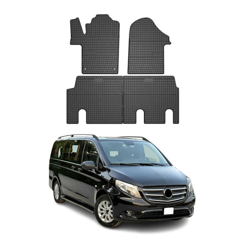 Tapis de Sol pour Mercedes Vito W447 2014-2025 Caoutchouc Noir