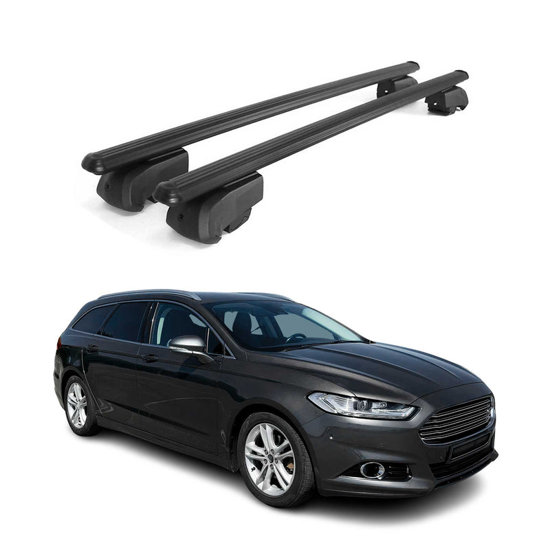 Barres de toit Transversales pour Ford Mondeo mk5 Wagon 2014-22 Noir ABE