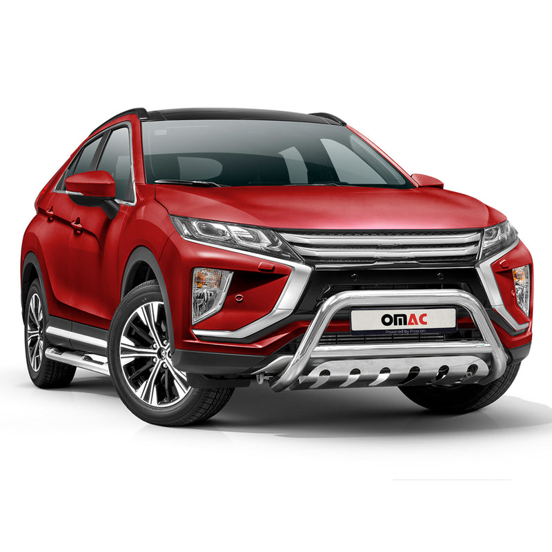 Pare-Buffle Avant Pour Mitsubishi Eclipse Cross 2017-2025 Argent Acier