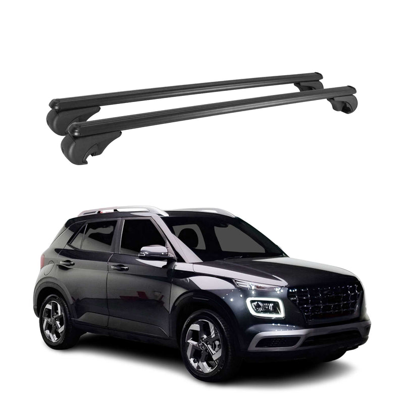 Barres de toit Transversales pour Hyundai Venue 2019-2025 Aluminium Noir