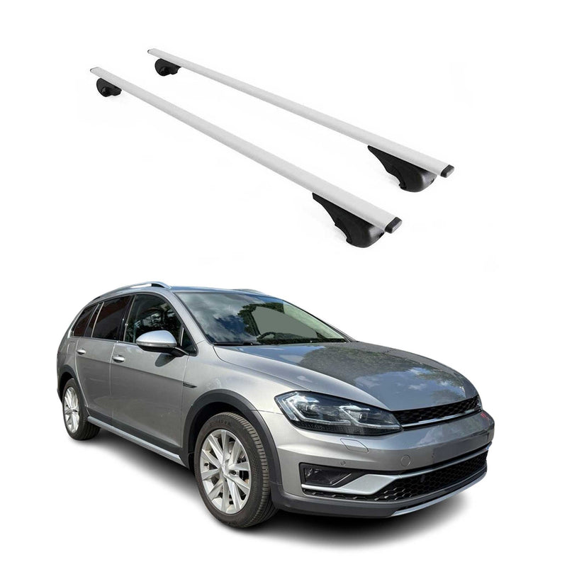 Barres de toit Transversales pour VW Golf Alltrack 2014-2019 Fer Argent