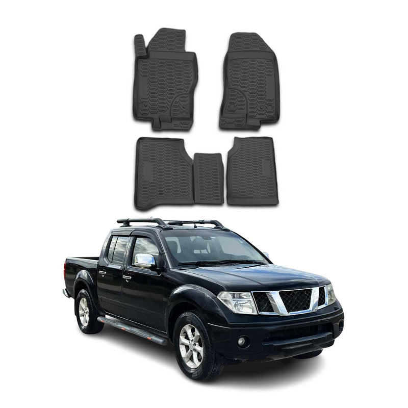OMAC Tapis de sol pour Nissan Navara D40 2010-2015 sur mesure en caoutchouc Noir