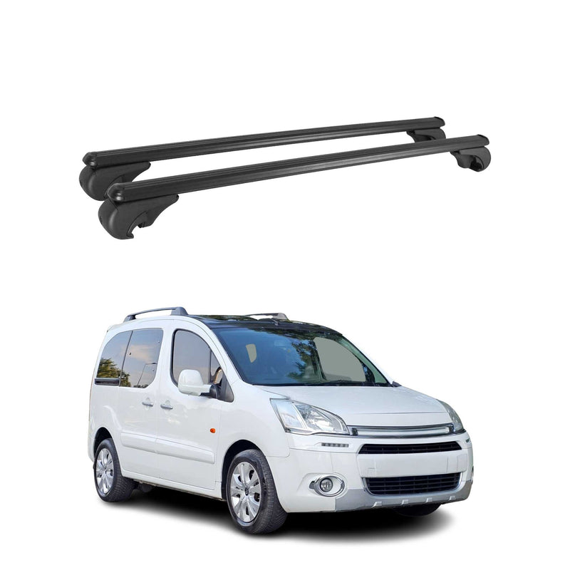 Barres de toit Transversales pour Citroen Berlingo 2008-2018 Aluminium Noir