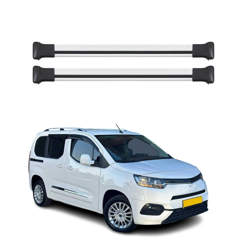 Barres de toit transversales pour Toyota Proace City 2019-2021 en gris ABE