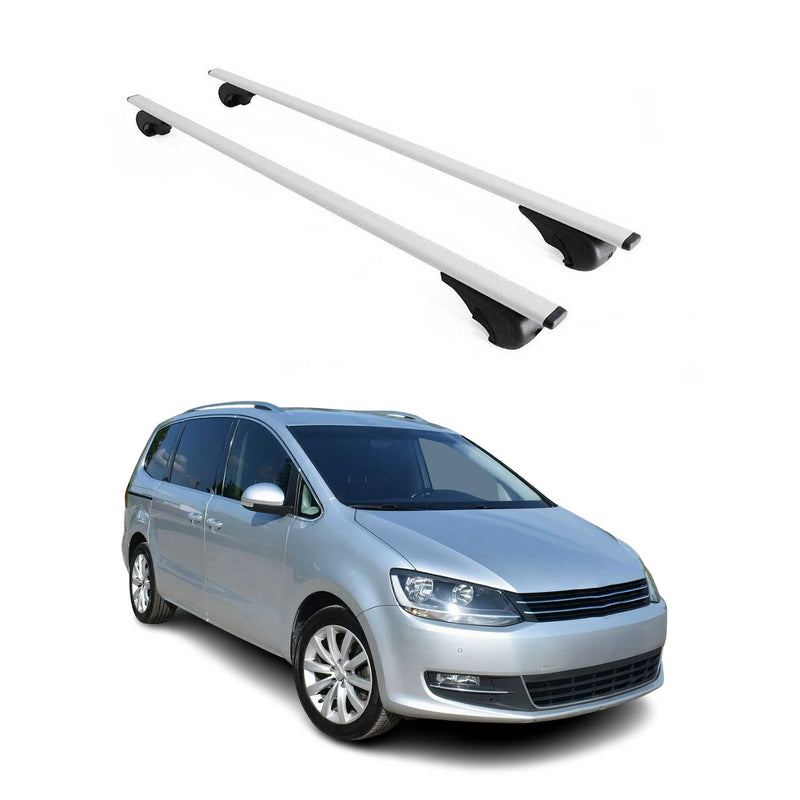 Barres de toit Transversales pour VW Sharan 2010-2024 Fer Argent
