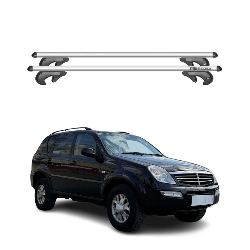 Barres de toit pour Ssangyong Rexton Y200 2001-2006 90kg Aluminium Gris 2x