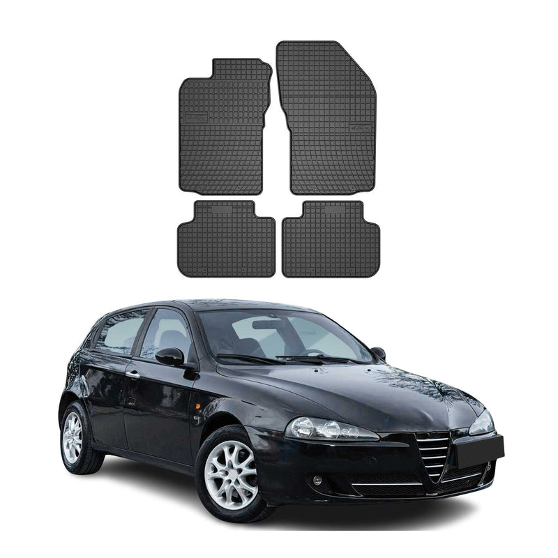 OMAC Tapis de sol pour Alfa Romeo 156 147 2000-2010 Noir en caoutchouc