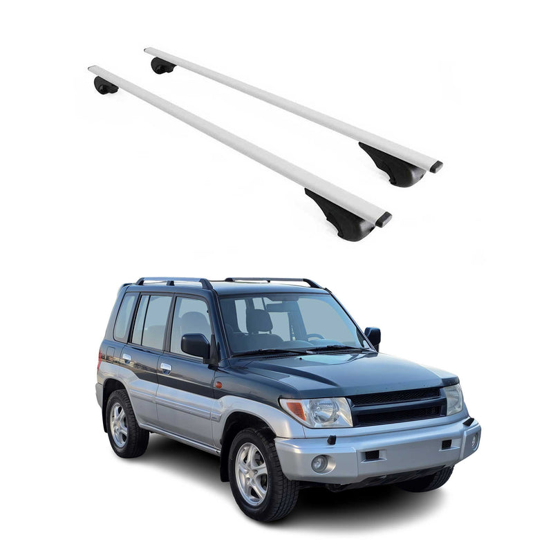 Barres de toit Transversales pour Mitsubishi Pajero Sport 1998-2006 Fer Argent