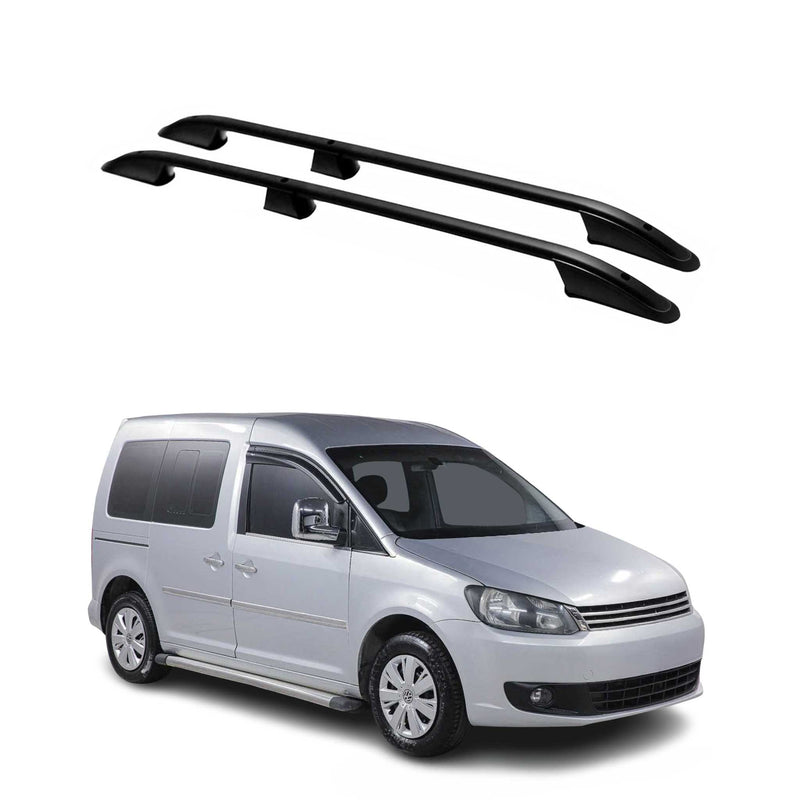 Barres de toit longitudinales pour VW Caddy 2010-2015 L1 Aluminium Noir
