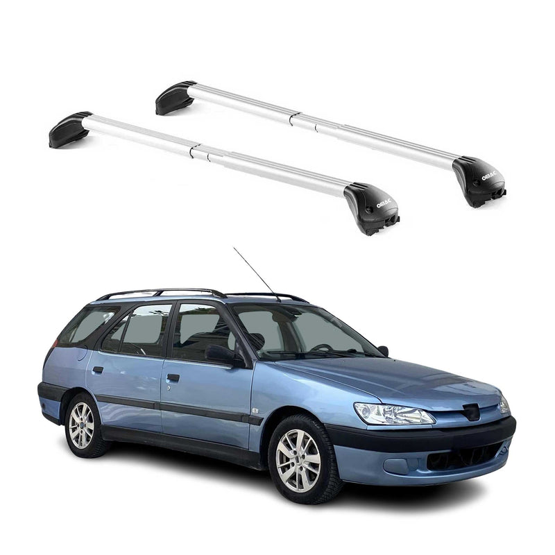 Barres de toit pour Peugeot 206 Wagon 2002-2013 5P Gris Argenté 2 pièces ABE