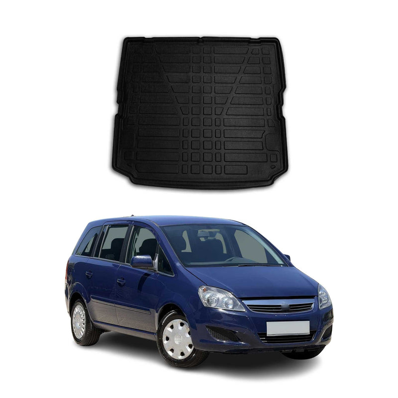 Tapis de Coffre pour Opel Zafira B 2005-2011 en TPE Noir