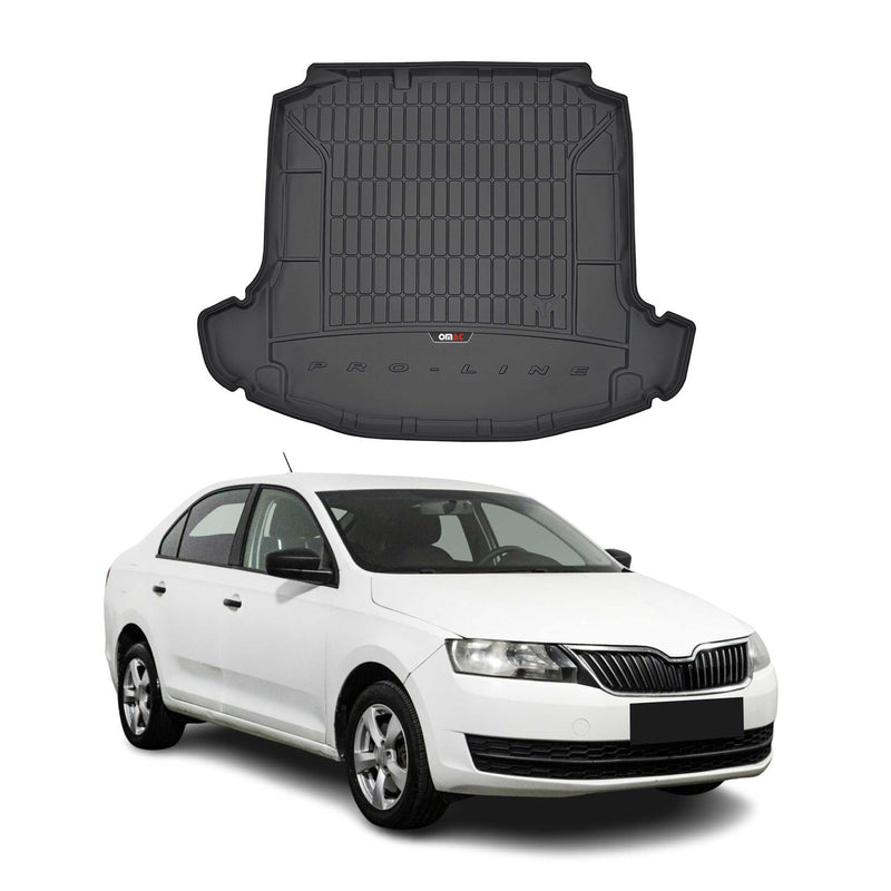 Tapis de Coffre pour Skoda Rapid Berline 2012-2019 TPE Noir 1pc