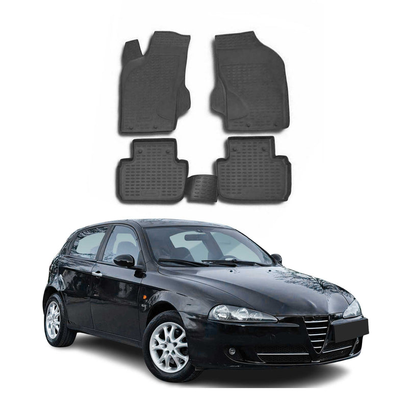 OMAC 3D Tapis de sol pour Alfa Romeo 147 156 2000-2010 caoutchouc TPE Noir 4Pcs
