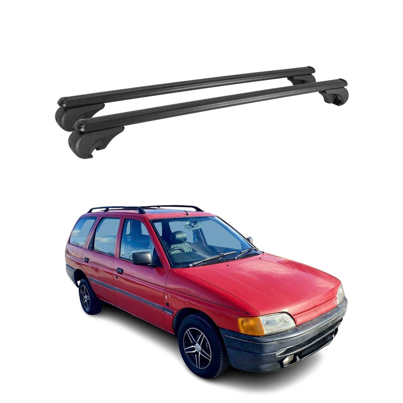 Barres de toit Transversales pour Ford Escort 1991-1999 Aluminium Noir