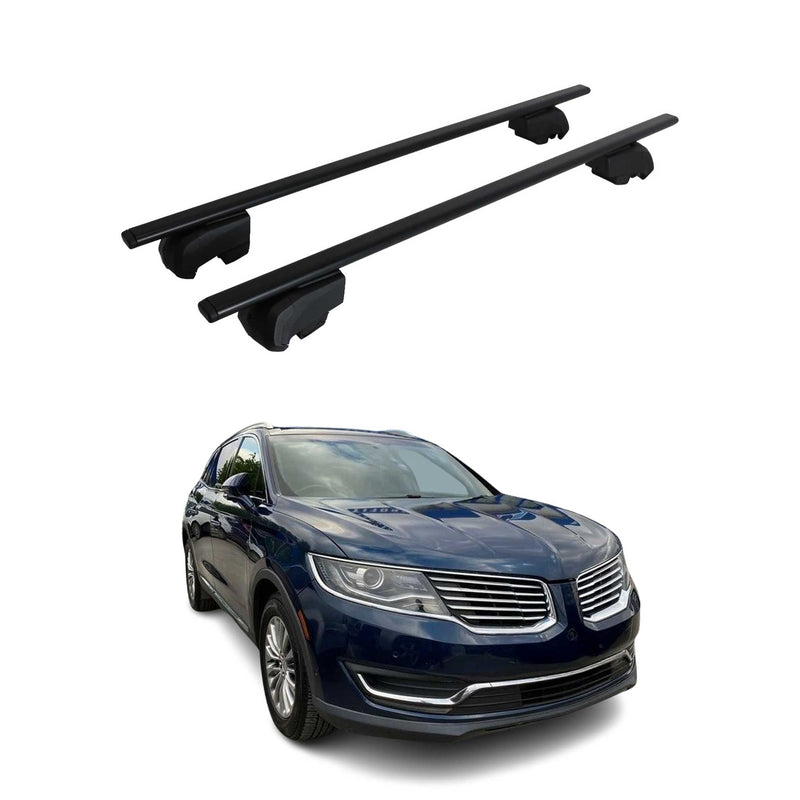 Barres de toit Transversales pour Lincoln MKX 2016-2018 Fer Argent ABE