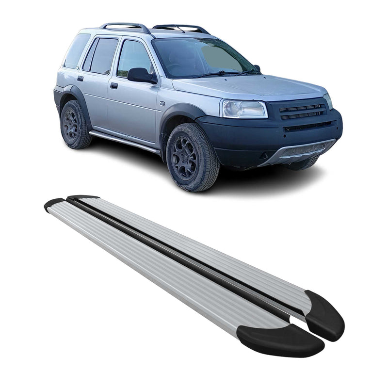 Marchepieds Latéraux pour Land Rover Freelander 1997-2006 Aluminium Argent 2Pcs
