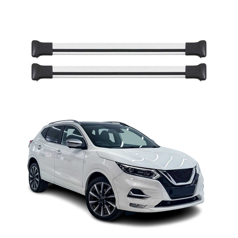 Barres de toit transversales pour Nissan Qashqai 2014-2021 Aluminium Gris