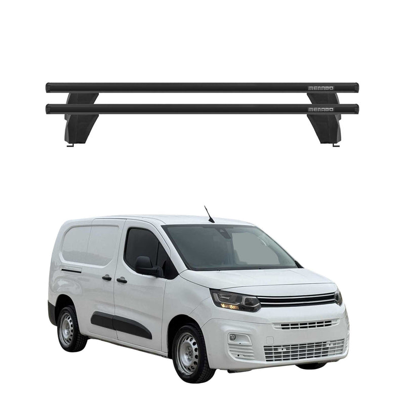 Barres de toit Transversales pour Citroen Berlingo III 2018-2025 Alu Noir 2x
