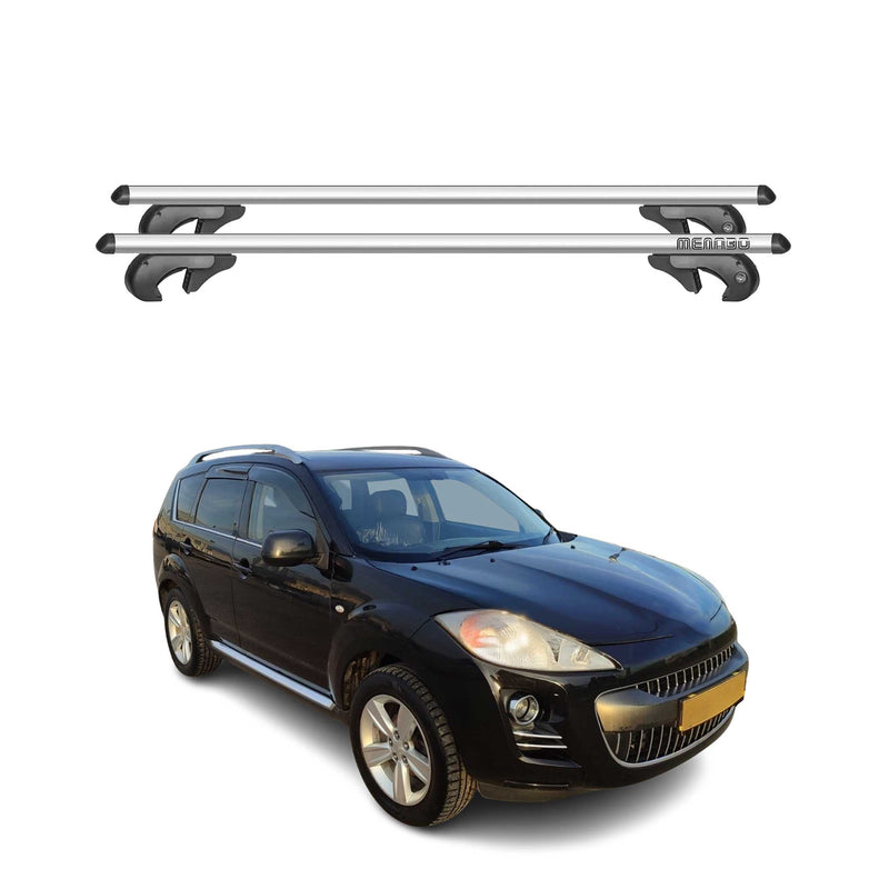 Barres de toit transversales pour Peugeot 4007 2007-2012 90kg Alu Gris 2x