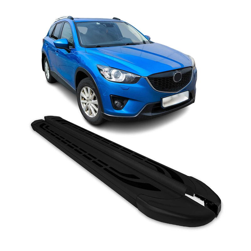 Marchepieds Latéraux pédale pour Mazda CX-5 2012-2017 Aluminium Noir 2Pcs