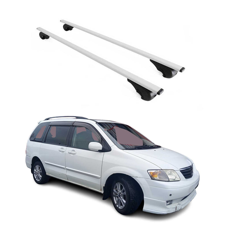 Barres de toit Transversales pour Mazda MPV 1999-2006 Fer Argent