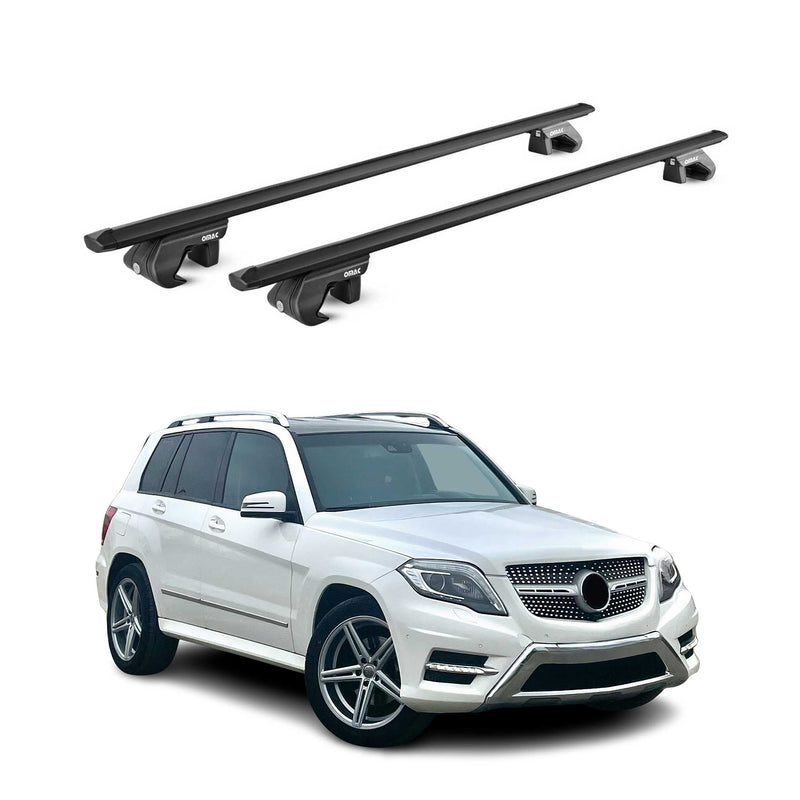 Barres de toit transversales pour Mercedes GLK X204 2008-2015 5 P Noir 2x ABE