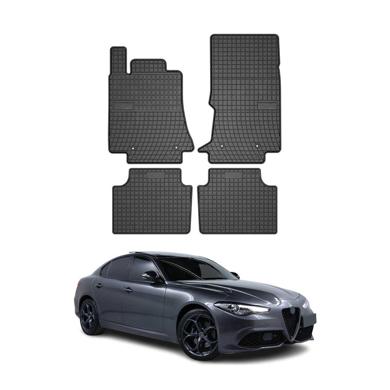 OMAC Tapis de sol pour Alfa Romeo Giulia 2015-2025 Noir en caoutchouc
