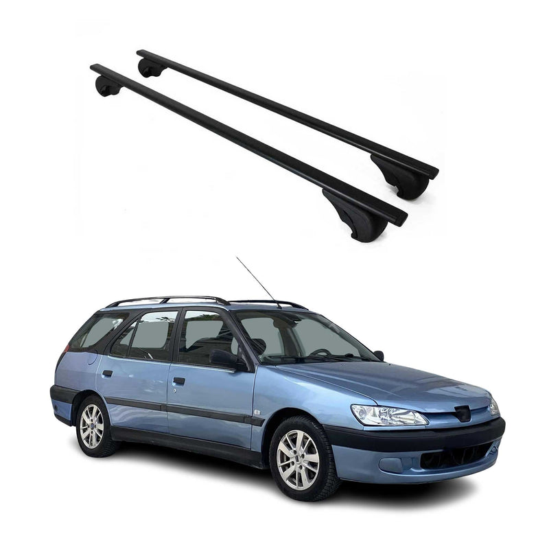 Barres de toit Transversales pour Peugeot 306 1997-2001 Break Fer Noir