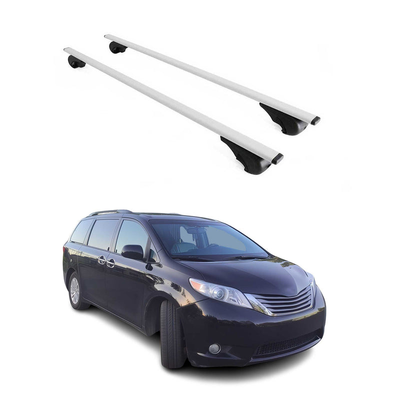 Barres de toit Transversales pour Toyota Sienna 2011-2020 Fer Argent