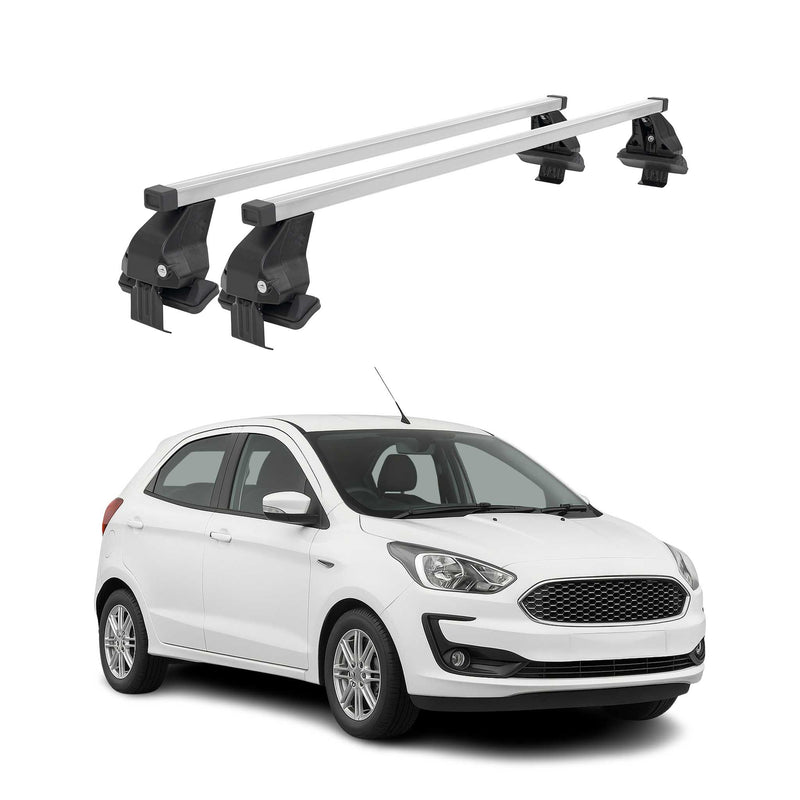Barres de toit transversales pour Ford Ka+ 2016-2024 Acier Gris