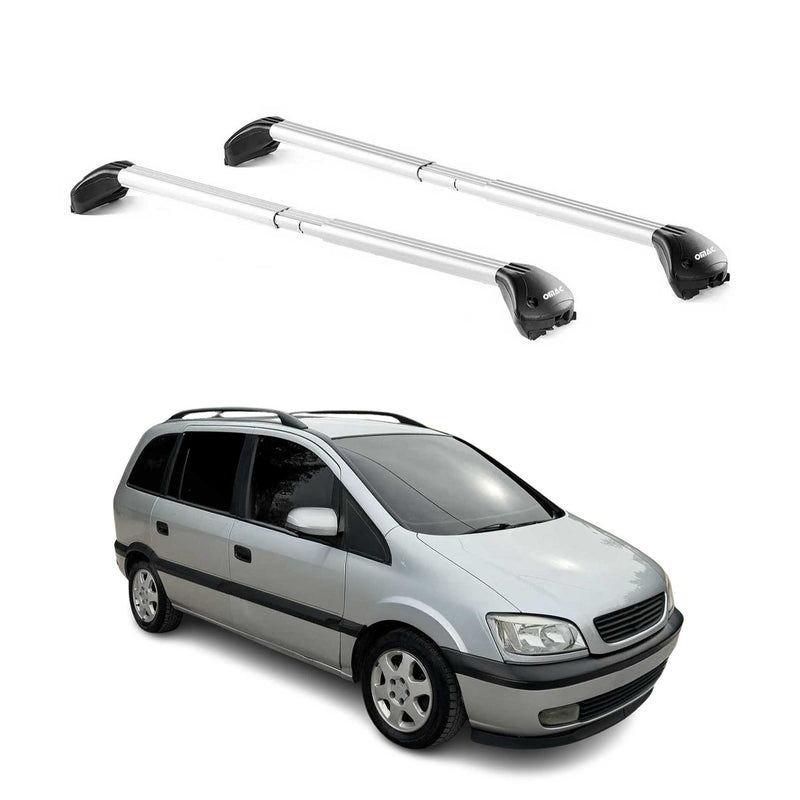 Barres de toit pour Opel Zafira A 1999-2005 5P Gris Argenté 2 pièces ABE