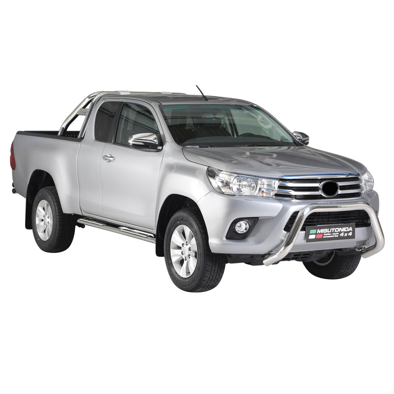 Marchepieds Latéraux pour Toyota Hilux Extra Cab 2016-2025 Acier Inoxy Argent