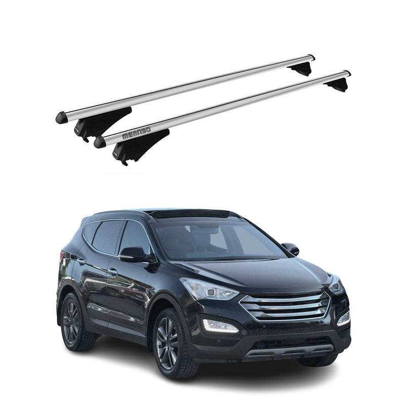 Tiger Barres de toit transversales pour Hyundai Santa Fe 2012-2018 Gris