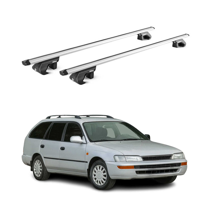 Barres de toit ABE pour Toyota Corolla Break / Verso 2000-2009 5 P Alu Gris 2x