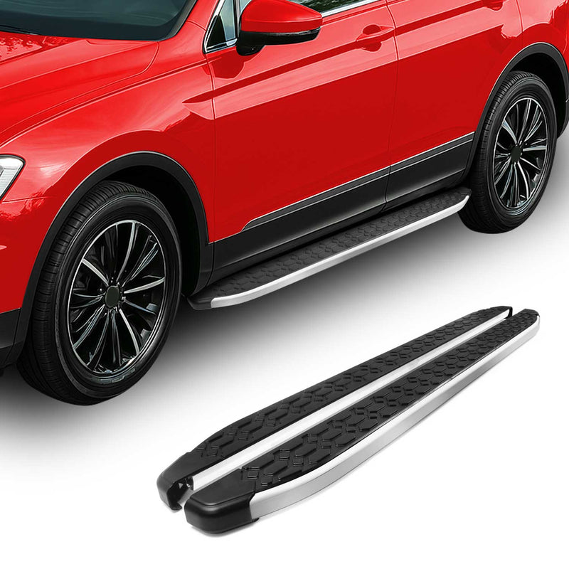Marchepieds Latéraux pour Citroen C3 Aircross C4 Cactus Noir Gris Alu 2x