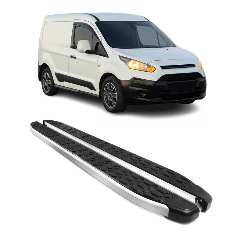 Marchepieds Latéraux pour Ford Connect 2014-2021 Gris Noir Aluminium L1 Court 2x