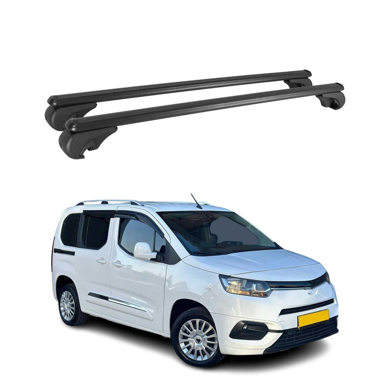 Barres de toit Transversales pour Toyota Proace City 2019-2024 Aluminium Noir