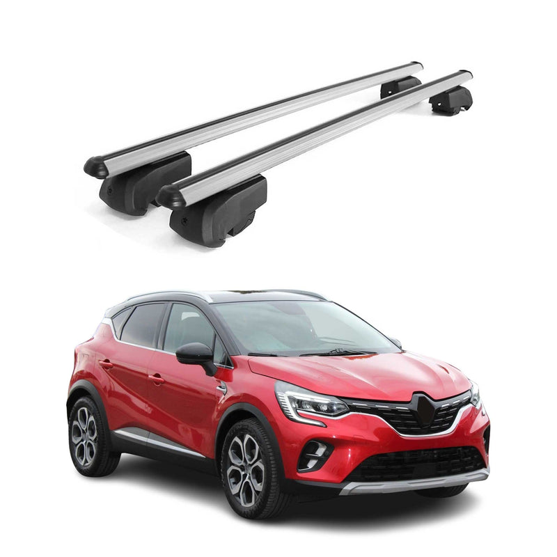 Barres de toit Transversales pour Renault Captur 2020-2023 Alu Gris ABE
