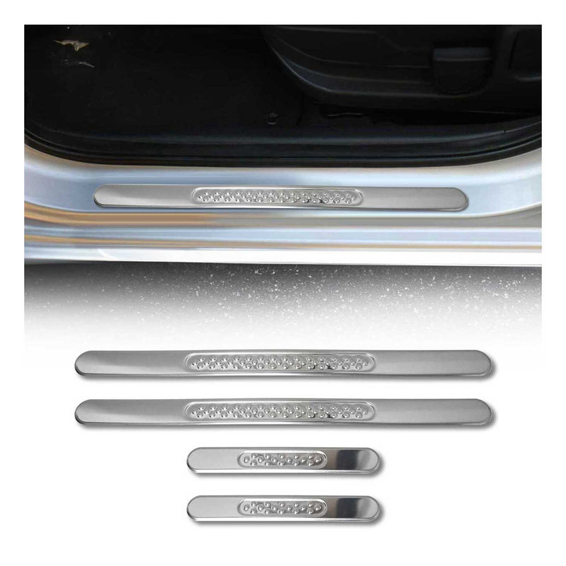 Seuils de porte pour Dacia Duster 2010-2025 50x3,5 cm & 17,5x2,5 cm Chromé 4x