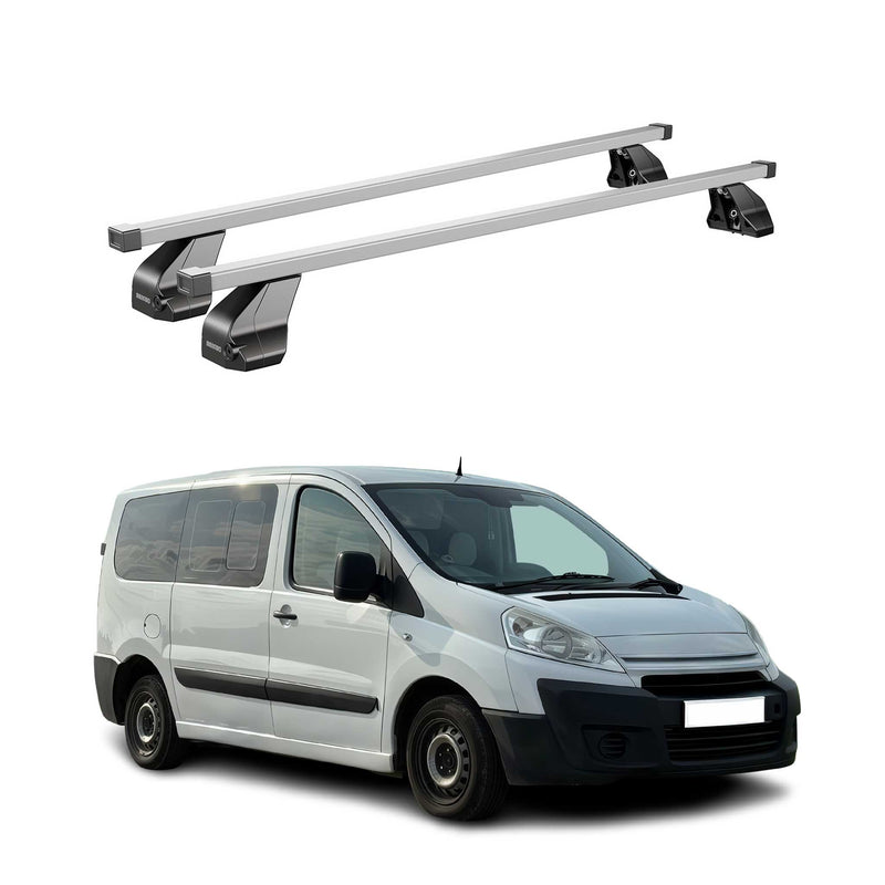 Barres de toit transversales pour Citroen Jumpy II 2007-2016 Acier Gris