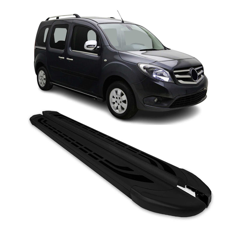 Marchepieds Latéraux pédale pour Mercedes Citan 2012-2021 Aluminium Noir 2Pcs