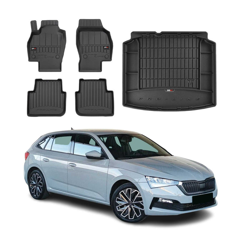 Kit Tapis de Sol et Coffre pour Skoda Scala 2019-2022 TPE Noir