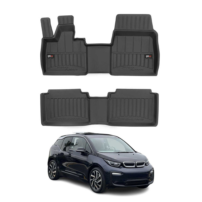 OMAC Tapis de sol caoutchouc pour BMW i3 2013-2023 Noir Premium