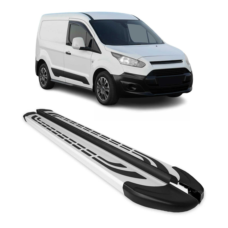 Marchepieds Latéraux pour Ford Connect 2014-2024 Aluminium Gris L1 Court 2Pcs