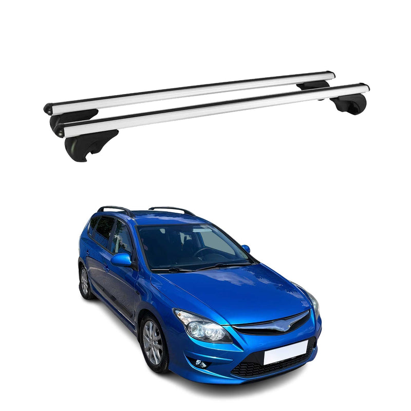 Barres de toit Transversales pour Hyundai i30 Break 2008-2012 Aluminium Argent