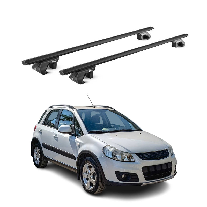 Barres de toit transversales ABE pour Suzuki SX4 EY-GY 2006-2014 5 P Alu Noir 2x