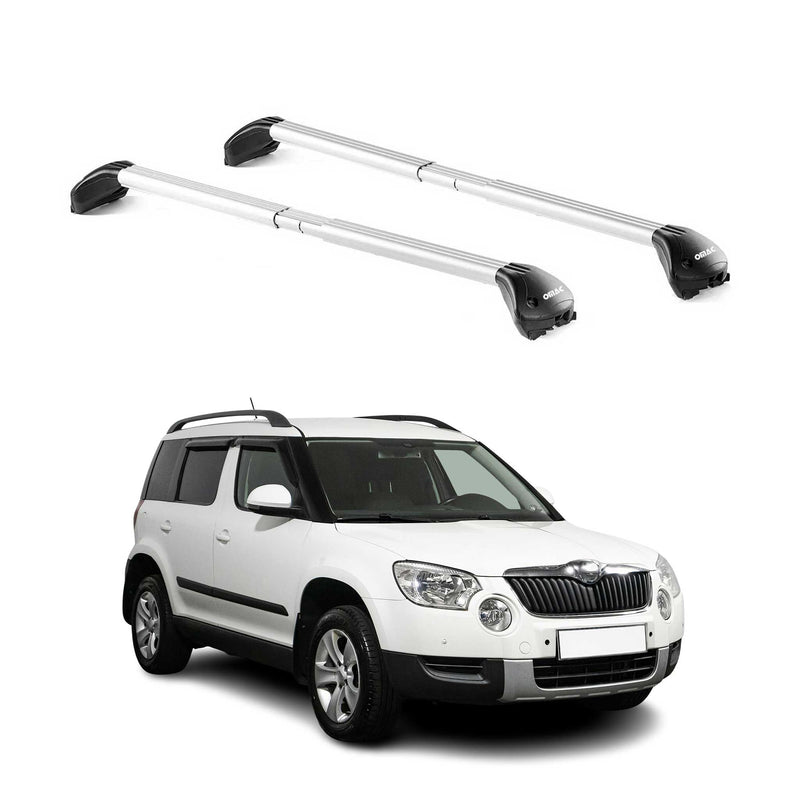 Barres de toit pour Skoda Yeti 5L 2009-2017 5P Gris Argenté 2 pièces ABE