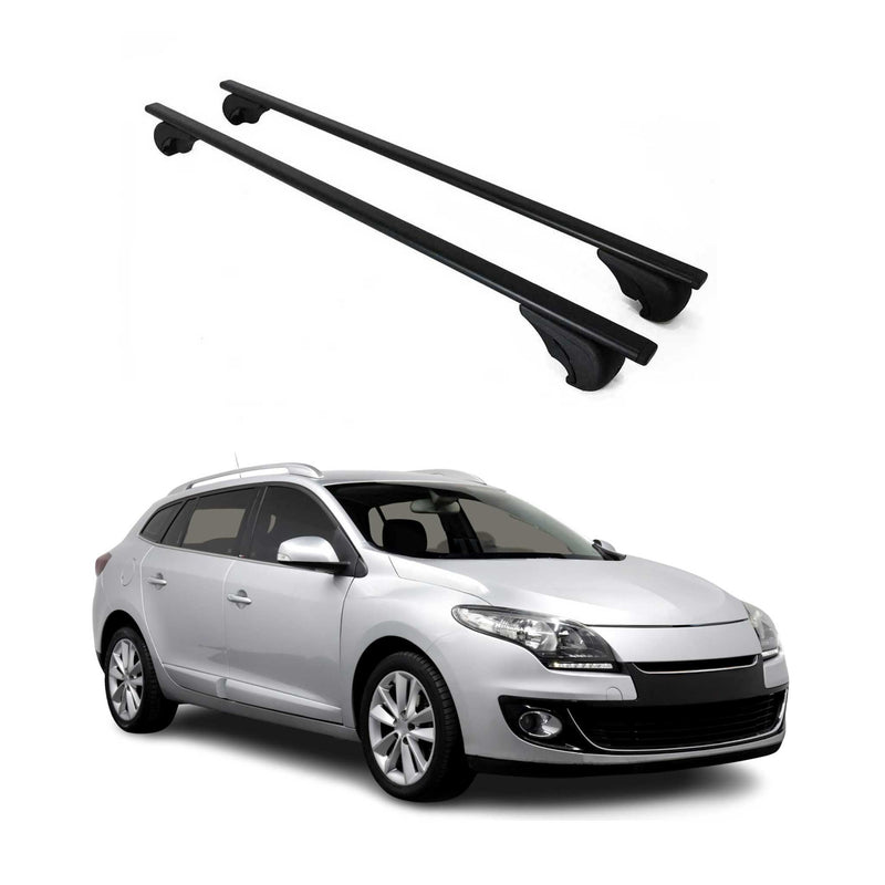 Barres de toit Transversales pour Renault Megane 2009-2016 Fer Noir